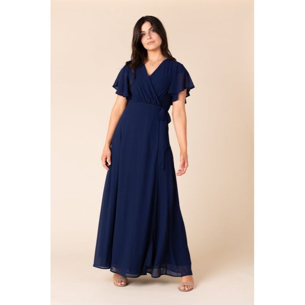 Arbor Womens S Navy Blue Naples Short Flutter Slee